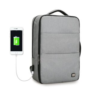 Рюкзак для 17-дюймового ноутбука з USB роз'ємом для зарядки гаджетів MARK RYDEN серый